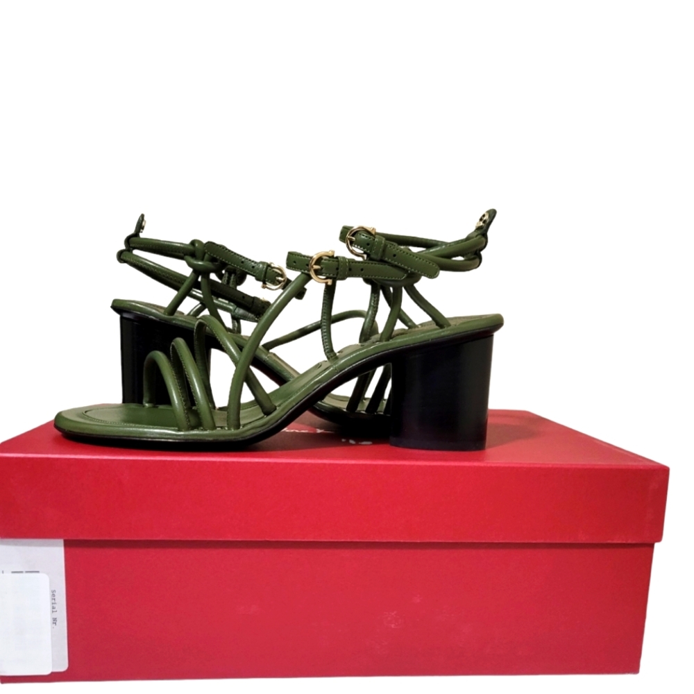Salvatore Ferragamo Augusta sandal military green US 7M